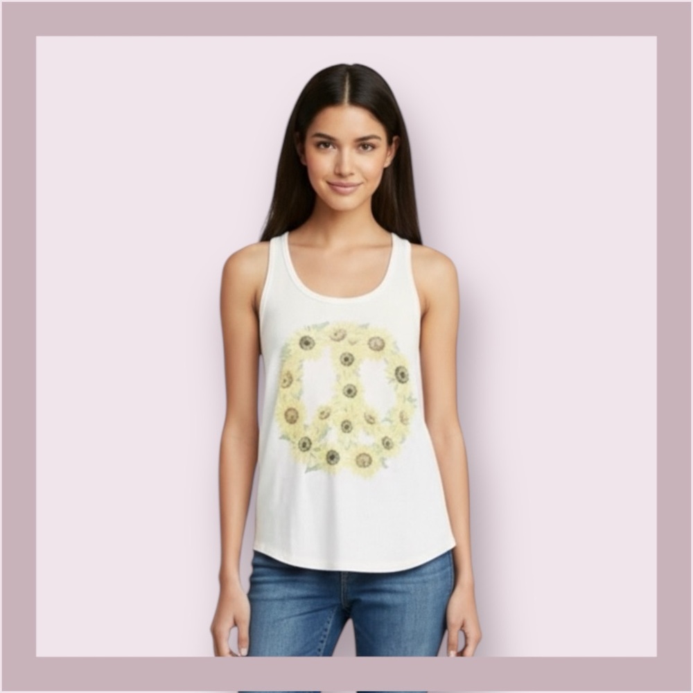 Zoe & Liv Sunflower Peace Graphic Tee